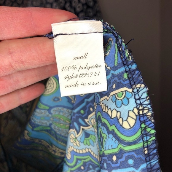 Silky Blue & Green Patterned Kimono - Picture 5 of 6